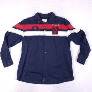 Parish Nation Y2K Embroidered Field Shirt 2XL Navy